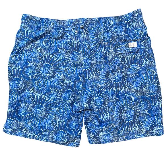 Peter Millar Mens Swim Trunks XL Seaside Collection Tabby Shells Print Blue - Picture 2 of 4